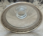 Wallace Sterling Silver 92 Rim Foot Cut Glass Crystal 6 5  Candy Bowl Dish