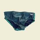 Speedo Men Green Black Print Swim  Brief Bikini Swimwear Size 34 36  