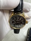 1930s Genuine Omega Pocket Watch Movement Converted To Aviator Style Wristwatch