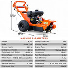 New 15hp Stump Grinder 420cc Gas Tree Stump Cutter 9 Alloy Teeth Manual Start