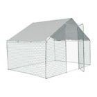 Large Walk-in Metal Chicken Coop With Cover Portable For Small Animals Backyard