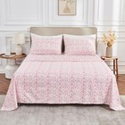  4pc Deep Pocket Sheet Set Fit 14   Breathable California King 2 - Huge Floral