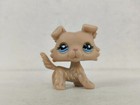 Littlest Pet Shop Figure Yellow Collie Dog Blue Eyes  1194 New Lps Kid Toy