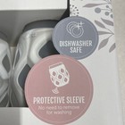 Ello 4 Wine Glass Set Stemless Glasses White Marbled Silicone Sleeves 17oz