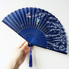 Floral Patterned Hand Fans  Vintage Silk And Japanese Lace Designs With Bamboo F