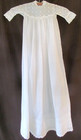 Antique Baby White Cotton Long Dress Christening Gown W broderie Anglaise