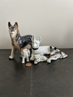 Vintage Ceramic Dog Figurines Lot Of 5     Mixed Breeds    Sonsco   Made In Japan