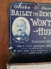 Rare Bailey Dentist Sanitary Office Tin Lithograph Match Safe Omaha Denver 