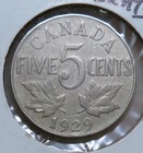 1929 Canada Five Cents-higher Grade