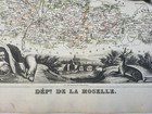 Circa 1852 Levasseur Map Of  Department De La Moselle  France  Hand Colored