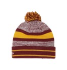 New Era Men s Beanie Nfl Washington Redskins Burgundy Gold Striped Pom Knit Hat