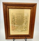 The Lord s Prayer Framed Art-the Last Supper Pink Pressed Glass Dish-  4 Crosses