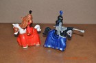 Fisher Price Imaginext Jousting Medieval Knights With Red   Blue Horses