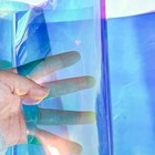 16x54 Inch 16 Gauge Holographic Iridescent Blue Plastic Transparent Vinyl