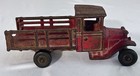 Antique Arcade Mfg Co No  203 Cast Iron Stake Bed Truck Original Red Paint Toy