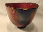 Vintage Brutalist Enamel On Copper Bowl Signed 