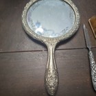 Ornate Silver Vanity Set Of 5 Mirror Brush Vintage Collectible Rare 