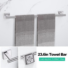 Chrome Towel Bar Bathroom Hardware Accessories Set  5 Pieces Toilet Paper Holder