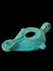 Ancient Roman Bronze Massive Oil Lamp With Handle 200 Bc-100 Ad Naissus 308 Gr 