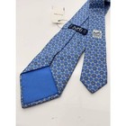 Hermes  Neck Tie Navy Blue Silk  Logo  Japan Seller N0214 44 Made In France
