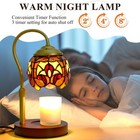 Libozmko Tiffany Style Candle Warmer Lamp Timer Dimmable Stained Glass Candle
