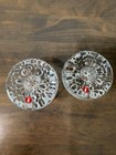 Pair Of Ultima Thule Iittala Finland Glass Candle Holders Melted Ice