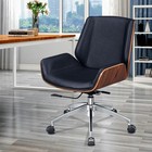 Office Real Leather Ergonomic Racing Desk Chair Swivel Computer Chair Black
