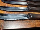 Set Of 6 Cutco 1759 Kd Steak Table Knives  Brown Orange Swirl Handle 