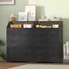 Black Dresser Tall 5 Drawer Dresser For Bedroom Wood Chest Of Drawers With Led