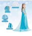 Snow Queen Long Sleeve Princess Elsa Frozen Costume Halloween Party Girls