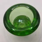 Vintage Green Hand Blown Glass Votive Candle Holder Tapered Round Tea Light 3 