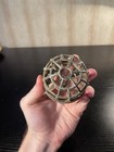 Vintage Metal Flower Frog Cage Dome Shape Heavy 2 1 8    h  3 1 2    dia  Antique