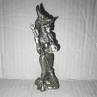 Pewter Fantasy Witch Figurine Holding Crystal Ball