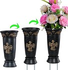 Cemetery Grave Vase  Resin Angel Memorial Vase Flower Holder Black 
