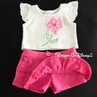 Build-a-bear White Top Crochet Sleeves  Flower  Pink Skort Teddy Clothes Outfit