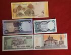 Mixed Lot 5 Different World Paper Money Banknotes Currency Foreign  Unc