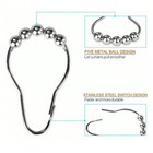 12 Pcs Set Stainless Steel Bathroom Shower Curtain Rings Hooks With Roller Ball
