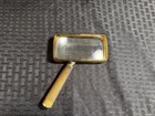 60 s Art Deco Rectangular Magnifying Glass Brown Marbleized Bakelite Mcm Plastic
