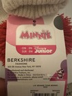 Disney Minnie Mouse Toddler Printed Pom Pom Beige   Red Knit Beanie Mitten Set