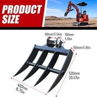 Wide Backhoe Rake Mini Excavator Attachment Fits 0 8t-1 5t Heavy Duty Steel