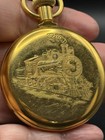 Vintage Westclox    the Conductor    Train Railroad Wind Up Pocket Watch 70   s Works