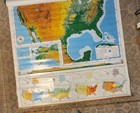Vintage Nystrom 4-map Pull Down School Maps World Usa 1sb991-20 56x64