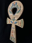 Egyptian Ankh Wall Hanging With Colorful Deities Handpainted Symbol Of Life
