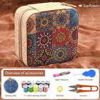 Sewing Box portable Travel Sewing Kit    vintage Soft Wood Print Sewing Kit min   