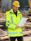 Ubon Safety Rain Jacket For Men Waterproof Hi Vis Reflective Raincoat X-large