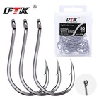 100pcs Circle Fishing Hooks 1  1 0 5 0 Ultra Sharp Carbon Steel Octopus Offset