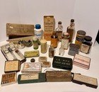 Vintage Medical Collectibles Lot Syringes Bottles Tins Wpa First Aid Kit 1930s 