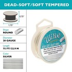 Wire  75 Foot Spool Beadsmith Non Tarnish Silver 20 Gauge Wrapping Wire