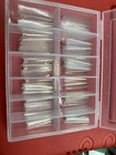 False Nails Over 300 Xxl Extra Long Coffin Nail Tips Half Cover Press Clear Fake