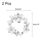 2pcs Rhinestone Shoe Clips Shoes Round Shape  Accessories For Women White